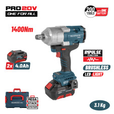 Bormann Pro Bbp5392X44Cαμπουλονόκλειδο Brushless Mπαταρίας 20V,Li-Ion,1400Nm,0-900/1200/1500Rpm,Solo BBP5392X44CΑ BORMANN Pro (088592)