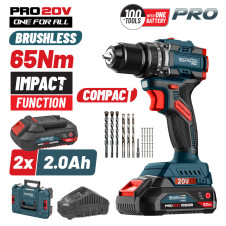 Bormann Pro Bbp5401X22Ca Κρουστικό Δραπανοκατσάβιδο Compact Brushless Μπαταρίας 20V, 2X2Ah BBP5401X22CA BORMANN Pro (083238)
