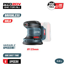 Bormann Pro Bbp5413 Τριβείο Έκκεντρο Brushless Μπαταρίας 20V,Li-Ion,125Mm,5 Ρυθμίσεις Ταχύτητας,Solo BBP5413 BORMANN Pro (085089)