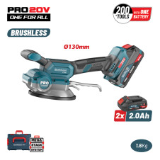 Bormann Pro Bbp5426X22C Βεντούζα-Δονητής Πλακιδίων 20V,Li-Ion,2X2Ah,130Mm,60Kg,3500-8000Rpm BBP5426X22C BORMANN Pro (085157)