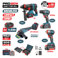 Bormann Pro Bbp5438X44T4Ca Σετ Brushless Μπαταρίας,Δραπαν/Βιδο,Γωνιακός Τροχός,Πνευματικό & Μπουλ/Δο BBP5438X44T4CA BORMANN Pro (085751)