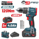 Bormann Pro Bbp5451X44Ca Δραπαν/Βιδο Κρουστικό 20V, 2X4Ah, Li-Ion, Compact,2 Ταχύτητες & Βαλίτσα BBP5451X44CA BORMANN Pro (083412)