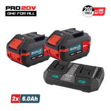 Bormannn Pro Bbp9866 Starter Kit 20V,Μπαταρίες 2X6.0Ah & Διπλός Ταχυφορτιστής ,Li-Ion,4.5A BBP9866 BORMANN Pro (087083)