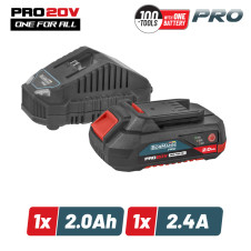 Bormann Pro Bbp9920 Starter Kit 20V, Mπαταρία 2.0Ah & Φορτιστής 2.4Α BBP9920 BORMANN Pro (082217)