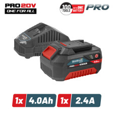 Bormann Pro Bbp9940 Starter Kit 20V, Μπαταρία 4.0Ah & Φορτιστής 2.4Α BBP9940 BORMANN Pro (082224)