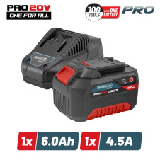Bormann Pro Bbp9960 Starter Kit 20V, Μπαταρία 6.0Αh & Φορτιστής 4.5Α BBP9960 BORMANN Pro (083641)
