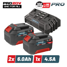 Bormannn Pro Bbp9966 Starter Kit 20V,Μπαταρίες 2X6.0Ah & Διπλός Ταχυφορτιστής ,Li-Ion,4.5A BBP9966 BORMANN Pro (083504)