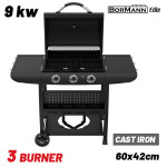 Bormann Elite Bbq6030 Ψησταριά Υγραερίου Forge 3 Εστιών Με Μαντεμένια Σχάρα BBQ6030 BORMANN ELITE (084167)