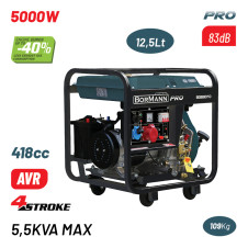 Bormann Pro Bgb9010 Γεννήτρια Πετρελαίου Συνεχ. Απόδοση 5000W, 418Cc, Μίζα, Μπαταρία,82Db, Tροχοί BGB9010 BORMANN Pro (086222)
