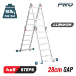Bormann Pro Bhl5070 Σκάλα Πολυμορφική Αλουμινίου, 4X5 BHL5070 BORMANN Pro (029632)