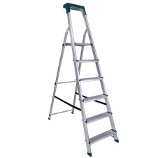 Bormann Pro Bhl9010 Σκάλα Αλουμινίου 5+1 Σκαλιά Με Θήκη Εργαλείων BHL9010 BORMANN Pro (044772)