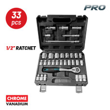 Bormann Pro Bht5110 Σετ Καρυδάκια 1/2'' Με Καστάνια Και Προέκταση,33Τεμ BHT5110 BORMANN Pro (077794)