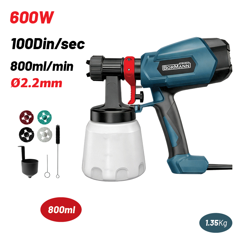 Bormann Bpg8110 Πιστόλι Βαφής Ηλεκτρικό Hvlp 600W, 800Ml, 100Din, Φ1.5/1.8/2.6Mm BPG8110 BORMANN (086505) Bormann Bpg8110 Πιστόλι Βαφής Ηλεκτρικό Hvlp 600W, 800Ml, 100Din, Φ1.5/1.8/2.6Mm BPG8110 BORMANN (086505)