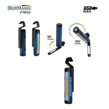 Bormann Pro Bpr6023 Φακός/Λάμπα Εργασίας Επαναφορτιζόμενος Led 250Lm, 360° Περιστροφή Κεφάλης BPR6023 BORMANN Pro (063384)