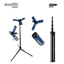 Bormann Pro Bpr6070 Φακός/Λάμπα Εργασίας Επαναφορτιζόμενος Led 1200Lm, Με Ηλιακά Πάνελ BPR6070 BORMANN Pro (063414)