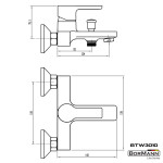 Bormann Elite Btw3010 Μπαταρία Μπάνιου "Avra" 35Mm Αναμεικτική Με Σετ Ντους 1000G BTW3010 BORMANN ELITE (026013)