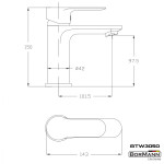 Bormann Elite Btw3050 Μπαταρία Νιπτήρα "Sierra" 35Mm Αναμεικτική Με Pop Up 710G BTW3050 BORMANN ELITE (026051)