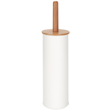Bormann Btw9032 Μεταλλικό Πιγκάλ Μπάνιου Άσπρο Με Ξύλινο Καπάκι,Φ9,7X37Cm BTW9032 BORMANN (061526)