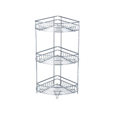Bormann Btw9042 Γωνιακή Επιτοίχια Ραφιέρα Μπάνιου Μεταλλική,Χρώμιο,20,8X20,8X57Cm BTW9042 BORMANN (061571)