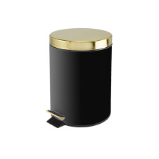Bormann Btw9064 Μεταλλικό Καλαθάκι Μπάνιου Χρυσό-Μαύρο 5L,Μηχανισμός Αργού Κλεισίματος, Φ20,5X28Cm BTW9064 BORMANN (070634)