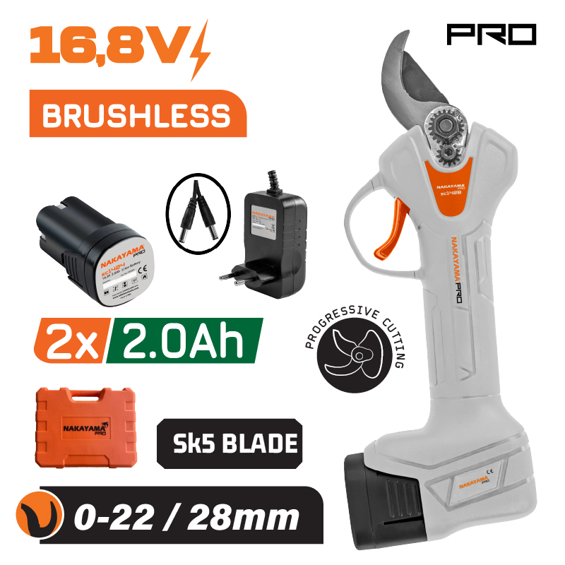 Nakayama Pro Ec1428 Ψαλίδι Κλάδου Brushless Μπαταρίας 16.8V,0-22/28Mm,1Kg,2X2Ah Li-Ion EC1428 NAKAYAMA PRO (084969) Nakayama Pro Ec1428 Ψαλίδι Κλάδου Brushless Μπαταρίας 16.8V,0-22/28Mm,1Kg,2X2Ah Li-Ion EC1428 NAKAYAMA PRO (084969)