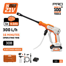 Nakayama Pr Ec1660X4Ca Πλυστικό Μπαταρίας 21V,30Bar,300Lt/H,Μπαταρία 4Αh Με 6 Λειτουργίες & Βαλίτσα EC1660X4CA NAKAYAMA PRO (086307)