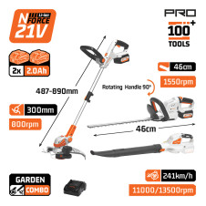 Nakayama Pro Ec1740X22T3 Σετ Κήπου Μπαταρίας, Φυσητήρας, Ψαλίδι Μπορντούρας & Θαμνοκοπτικό, 2X2Ah EC1740X22T3 NAKAYAMA PRO (086185)