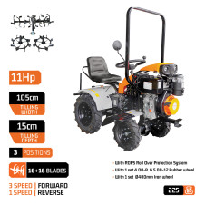 Nakayama Pro Mb9320 Τρακτέρ/Σκαπτικό Πετρελαίου 4Wd/2Wd 11Hp Με Μίζα, 1050Mm,3+1Ταχ. 16+16 Μαχαίρια MB9320 NAKAYAMA PRO (086154)