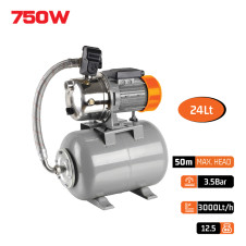 Nakayama Pro Np2103 Πιεστικό Συγκρότημα Με Δοχείο 24Lt Αντλία Inox 750W NP2103 NAKAYAMA PRO (087007)