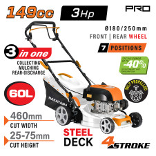 Nakayama Pro Pm5465 Χλοοκοπτική Βενζίνης Αυτοκινούμενη,149Cc, Πλάτος Κοπής 46Cm, Κάδος 60L PM5465 NAKAYAMA PRO (084082)