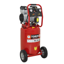 TOROS: ΑΕΡΟΣΥΜΠΙΕΣΤΗΣ ΧΑΜΗΛΟΥ ΘΟΡΥΒΟΥ  OILFREE 50LT, 2HP - 40127