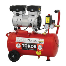 TOROS: ΑΕΡΟΣΥΜΠΙΕΣΤΗΣ  OILFREE ΧΑΜΗΛΟΥ  ΘΟΡΥΒΟΥ 24LT, 1HP - 40151