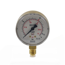 OXYTURBO: ΜΑΝΟΜΕΤΡΟ MAXY ΟΞΥΓΟΝΟΥ LP - Φ 63 mm - RANGE 0-16 bar - RED MARK 10 bar - G1/4 MALE - WIKA - 44882