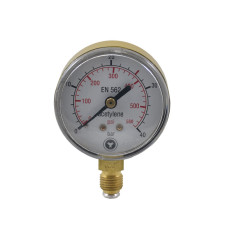 OXYTURBO: ΜΑΝΟΜΕΤΡΟ MAXY ΑΣΕΤΥΛΙΝΗΣ HP - Φ 63 mm - RANGE 0-40 bar - RED MARK 26 bar - G1/4 MALE - 44884