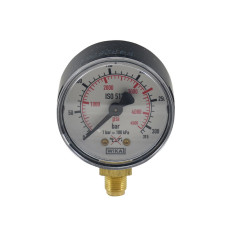 OXYTURBO: ΜΑΝΟΜΕΤΡΟ MINI ARGON/CO2 HP - Φ 50  mm - RANGE 0-315 bar - RED MARK 230 bar - G1/8 MALE - WIKA - 44892