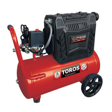 TOROS: ΑΕΡΟΣΥΜΠΙΕΣΤΗΣ OILFREE ΧΑΜΗΛΟΥ ΘΟΡΥΒΟΥ (SEMISILENT) 24LT/2,0HP - 602048