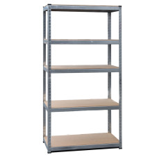 ΡΑΦΙΕΡΑ ΜΕΤΑΛΛΙΚΗ ΓΑΛΒΑΝΙΖΕ ΜΕ ΞΥΛΙΝΑ ΡΑΦΙΑ (MDF)  90x45x180 - 265kg 5 ΡΑΦΙΑ - 610411