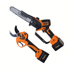 KRAFT: ΣΕΤ ΨΑΛΙΔΙ ΚΛΑΔΕΜΑΤΟΣ + ΚΛΑΔΕΥΤΙΚΟ ΑΛΥΣΟΠΡΙΟΝΟ ΜΠΑΤΑΡΙΑΣ 21V 2x4Ah - 691164