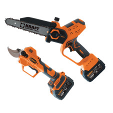 KRAFT: ΣΕΤ ΨΑΛΙΔΙ ΚΛΑΔΕΜΑΤΟΣ 40 mm + ΚΛΑΔΕΥΤΙΚΟ ΑΛΥΣΟΠΡΙΟΝΟ 200 mm ΜΠΑΤΑΡΙΑΣ 21V 2x3Ah - 691173