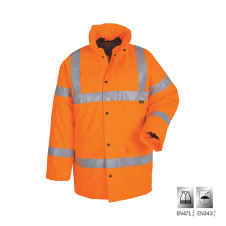 VIZWELL: ΜΠΟΥΦΑΝ ΥΨΗΛΗΣ ΔΙΑΚΡΙΤΙΚΟΤΗΤΑΣ FRANKFURT - ΠΟΡΤΟΚΑΛΙ - EN 471 3/2 & EN 343 3/1 - ΜΕΓΕΘΟΣ 2XL - 725016