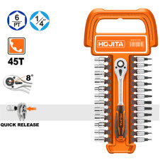 Καστάνια 1/4'' με καρυδάκια σετ 27τεμ. - HOJITA (600003.0086)