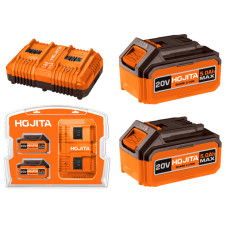 Σετ μπαταρίας HOJITA 2x5.0Ah 20V & Διπλός φορτιστής 4Α - HOJITA (601001.0012)