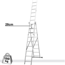Σκάλα αλουμινίου επαγγελματική 3x9 σκαλοπάτια - HOJITA (603000.0006)